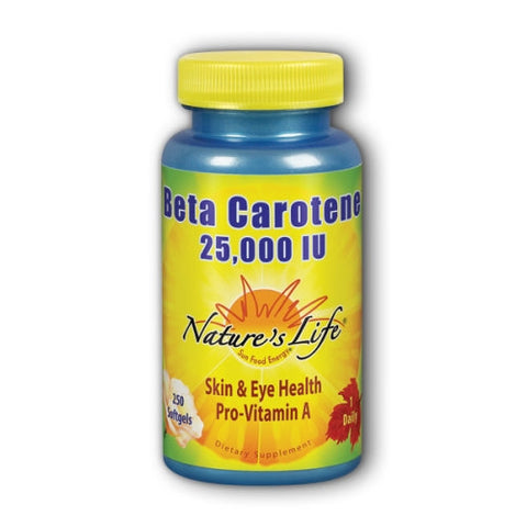 Nature's Life, Beta Carotene, 25,000 IU, 250 softgels Nature's Life