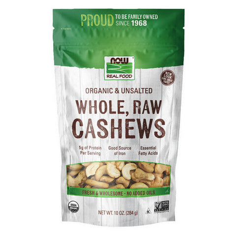 Now Foods, Whole Raw Certified Organic Cashews, 10 oz Now Foods
