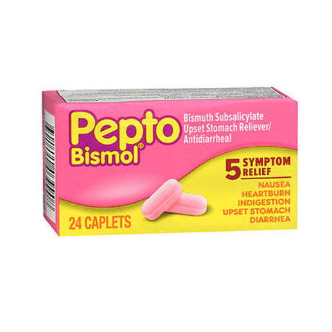 Pepto-Bismol, Bismuth Subsalicylate, 24 Caplets Pepto-Bismol