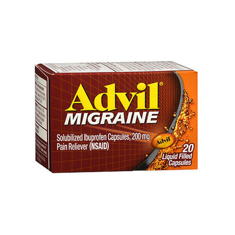 Advil, Migraine Pain Reliever Liquigels, 200 mg, 20 Liquid Gels Advil