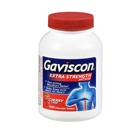 Gaviscon, Extra Strength Antacid Chewable Tablets, Cherry 100 tabs Gaviscon