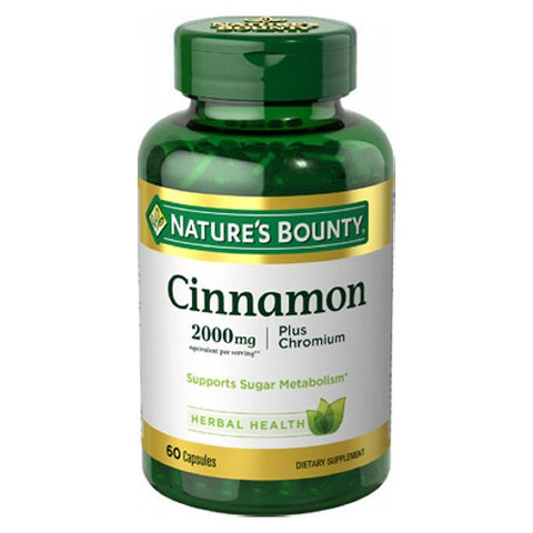 Nature's Bounty, Natures Bounty High Potency Cinnamon Plus Chromium, 2000 mg, 60 caps Nature's Bounty