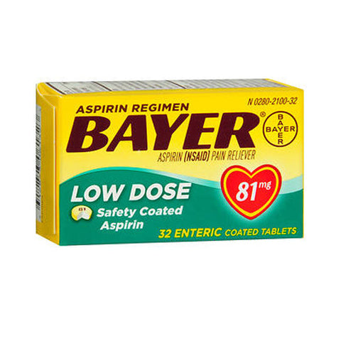Bayer, Aspirin Regimen Low Dose, 81 mg, 32 Coated Tablets Bayer