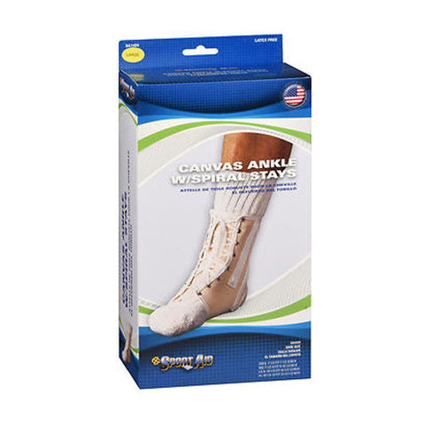 Scott Specialties, Sport Aid Canvas Ankle Support With Spiral Stays, Large each Sport Aid
