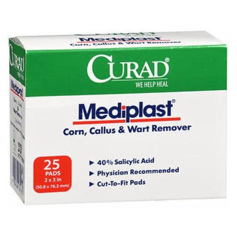 Curad, Mediplast Corn Callus & Wart Remover, 2 inches x 3 inches, 25 Each Curad