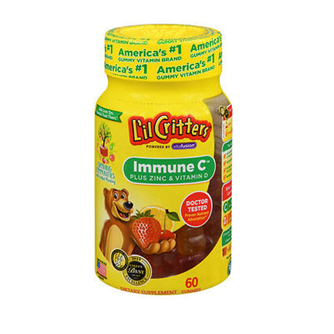 Lil Critters, L'Il Critters Immune C Plus Zinc & Echinacea Gummy Bears Assorted Flavors, 60 each Lil Critters