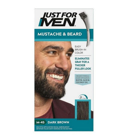 Just For Men, Mustache & Beard Brush-In Color Gel, Dark Brown (M-45), 1 Each Just For Men