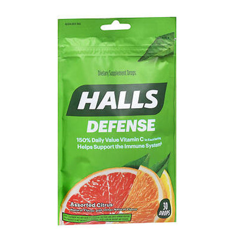 Halls, Defense Vitamin C Supplement Drops, Assorted Citrus 30 each Halls